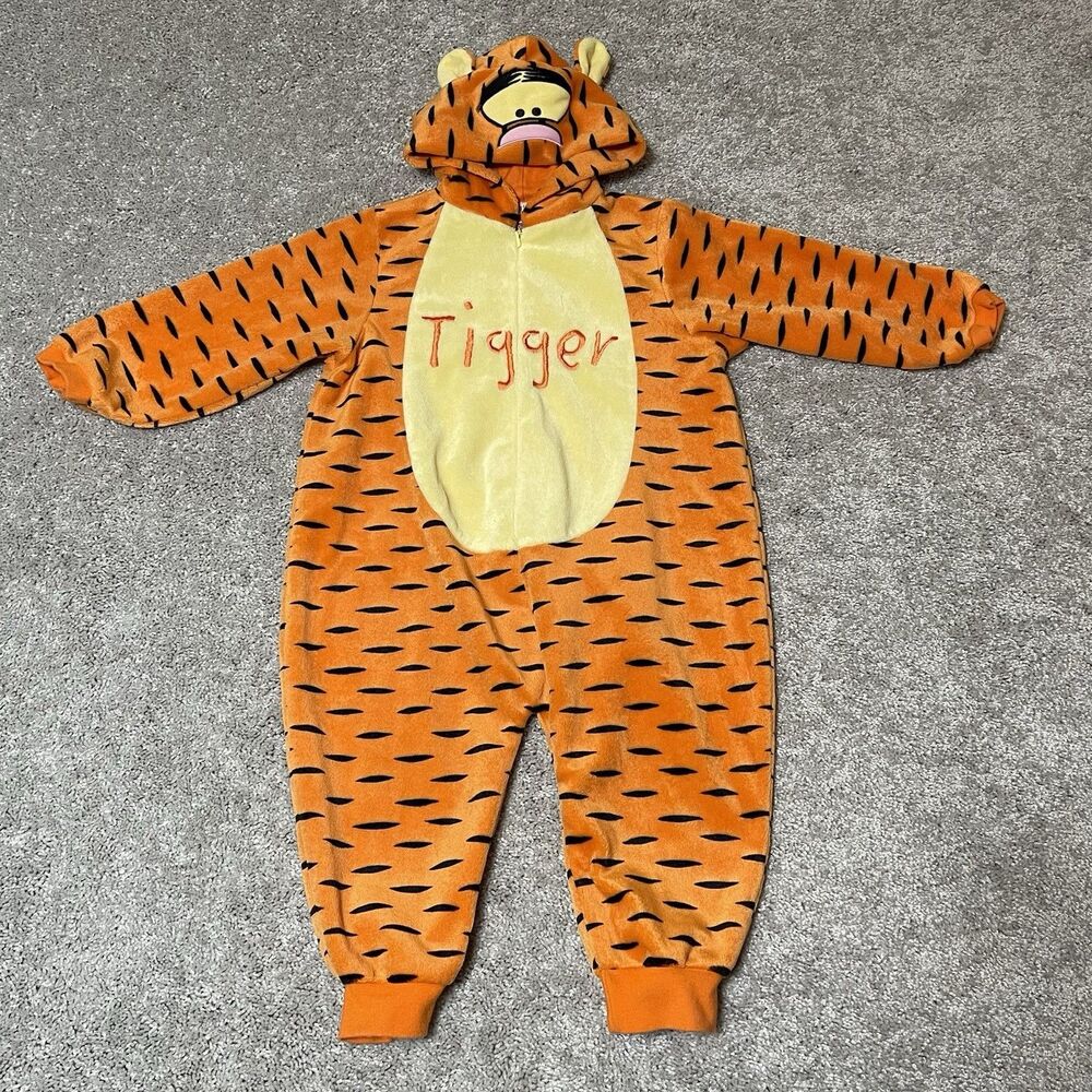 Pooh Toddler Kids Disney Vintage 90s Tigger Suit One Piece Costume Size 24M Rare